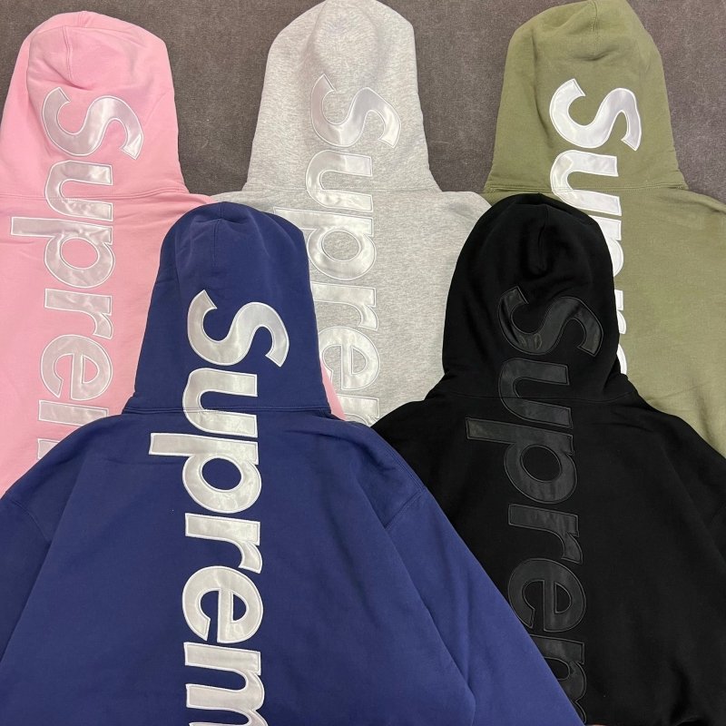 - 全新特價 - SUPREME 直排LOGO刷毛連帽上衣(藍L) - VANASH