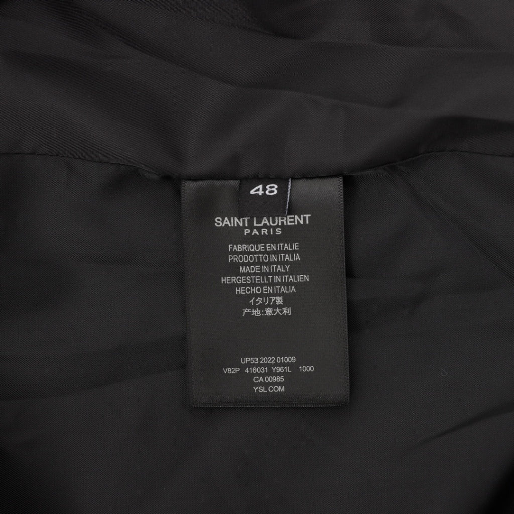 YSL TEDDY 經典拼皮毛呢夾克