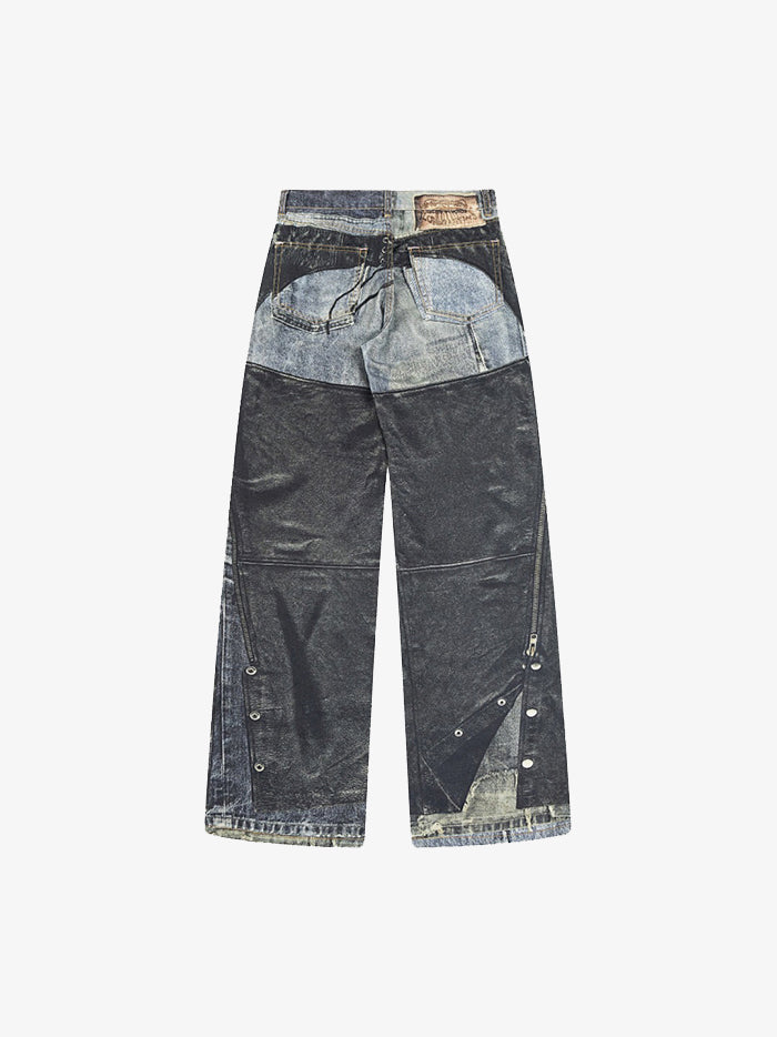 Acne Studios 皮褲印花牛仔褲