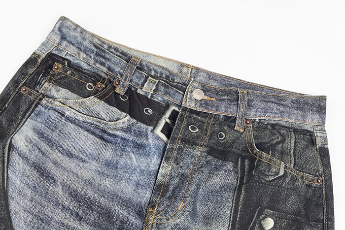 Acne Studios 皮褲印花牛仔褲