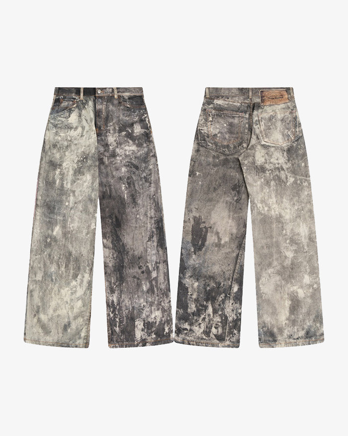 Acne Studio 1981M 染色印花寬鬆牛仔褲