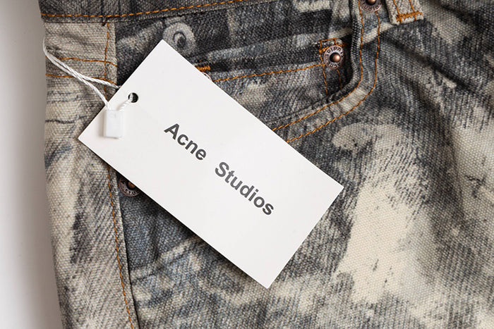Acne Studio 1981M 染色印花寬鬆牛仔褲