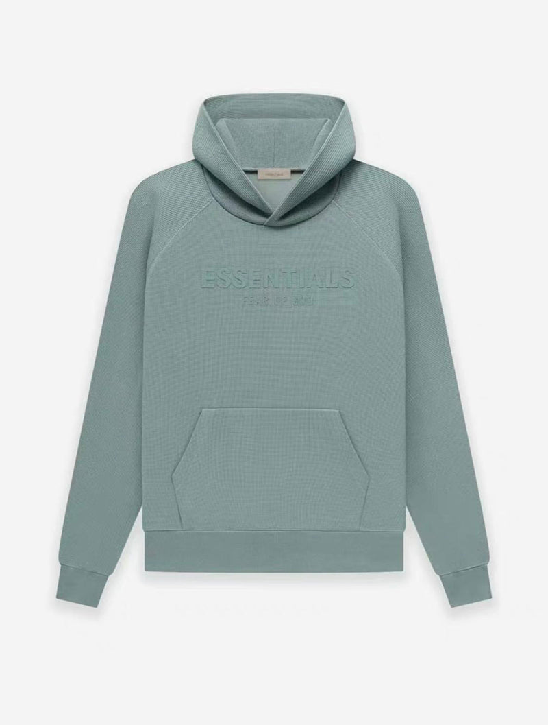 FEAR OF GOD ESSENTIALS HOODIE SYCAMORE 立體矽膠印花華夫格連帽衛衣 - VANASH