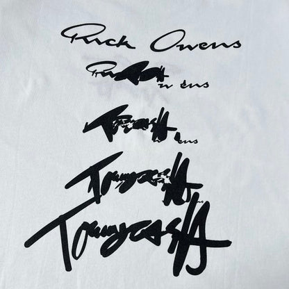 Tommy Cash x Rick Owens T-shirt 簽名刺繡短袖T恤