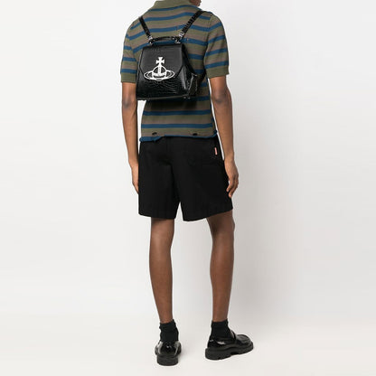 Vivienne Westwood 鱷魚壓紋雙肩包