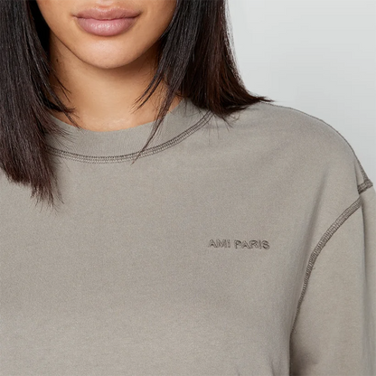 AMI PARIS 線條刺繡短袖T恤