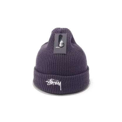 STUSSY 粗針反折毛帽
