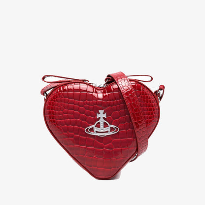 Vivienne Westwood 鱷魚壓紋迷你愛心背包
