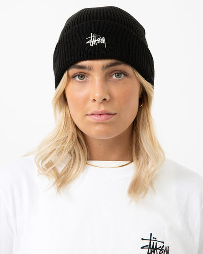 STUSSY 粗針反折毛帽