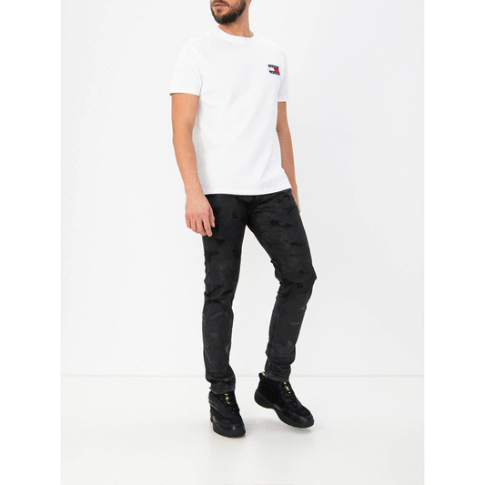 TOMMY JEANS 刺繡LOGO純色短袖上衣