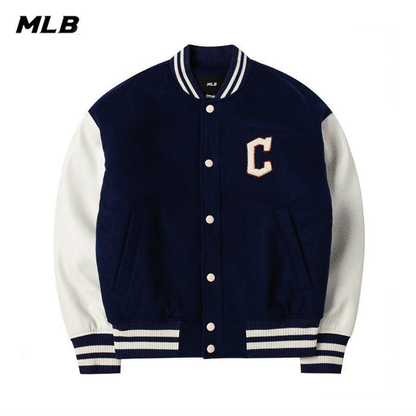 MLB Varsity 系列毛呢拼接棒球夾克外套