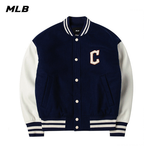 MLB Varsity 系列毛呢拼接棒球夾克外套