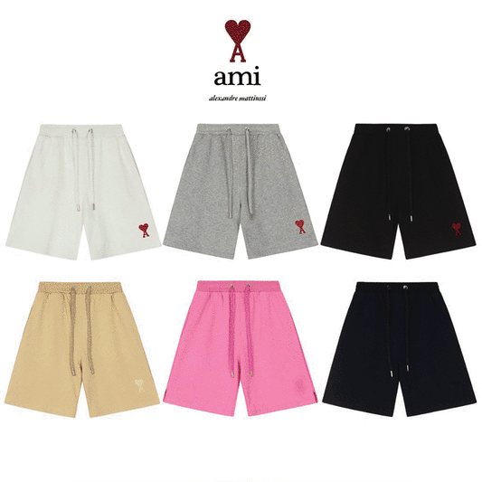 AMI PARIS 刺繡愛心經典款短褲
