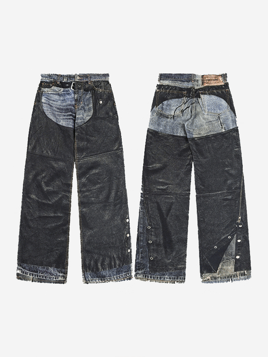 Acne Studios 皮褲印花牛仔褲