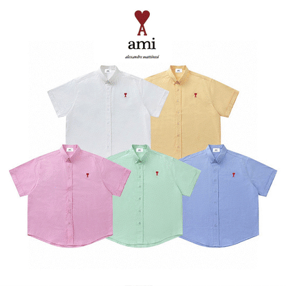 AMI PARIS 經典款廓形短袖襯衫