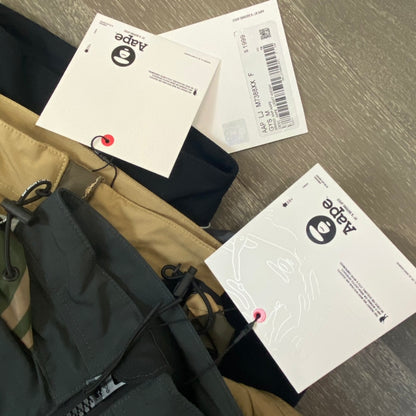 - 全新特價 - AAPE BY *A BATHING APE® MILITATY BOMBER 軍事風口袋機能夾克(卡其M)
