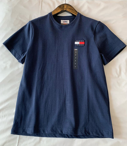 TOMMY JEANS 刺繡LOGO純色短袖上衣