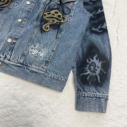STUSSY x DVN 聯名手繪塗鴉水洗牛仔外套