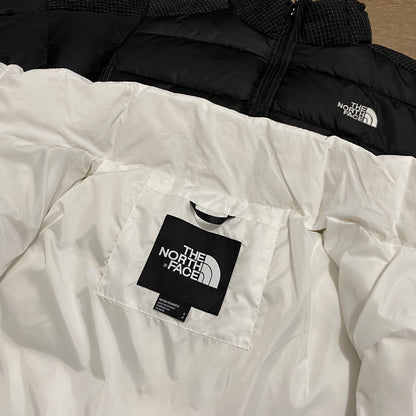 THE NORTH FACE 韓國北臉 格紋拼接短腰羽絨外套