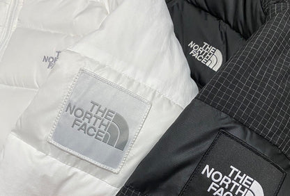 THE NORTH FACE 韓國北臉 格紋拼接短腰羽絨外套