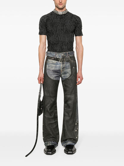 Acne Studios 皮褲印花牛仔褲