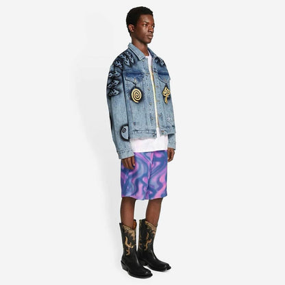 STUSSY x DVN 聯名手繪塗鴉水洗牛仔外套