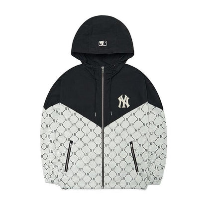 韓國MLB連帽防風外套 MONOGRAM系列風衣