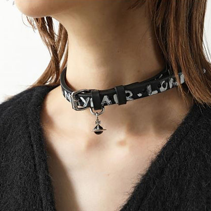 Vivienne Westwood Choker 土星球墜飾皮革項圈