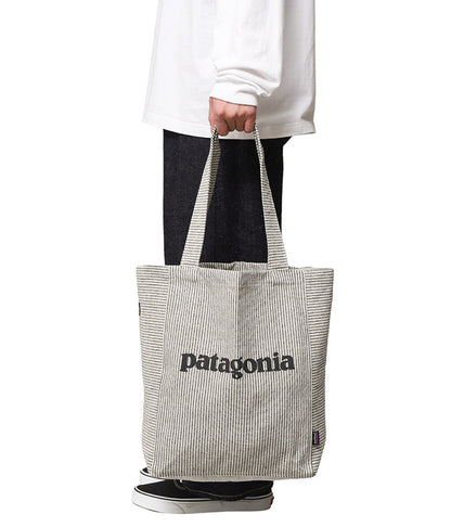 PATAGONIA 條紋帆布托特包