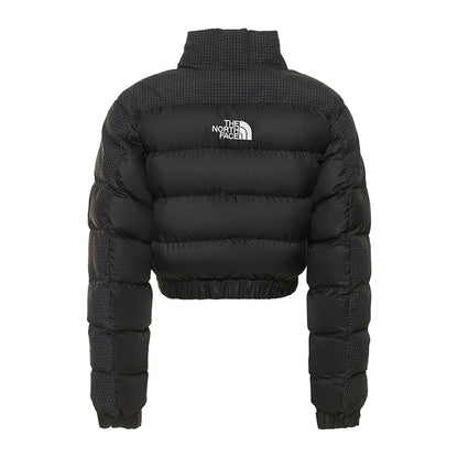 THE NORTH FACE 韓國北臉 格紋拼接短腰羽絨外套