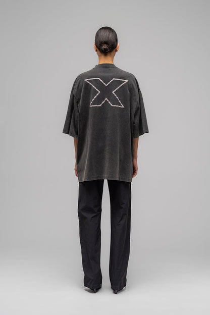032c "X" LAYERED 做舊廓形短袖T恤