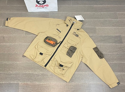 - 全新特價 - AAPE BY *A BATHING APE® MILITATY BOMBER 軍事風口袋機能夾克(卡其M)