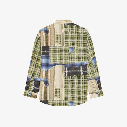Acne Studios 格紋印花寬版襯衫 - VANASH