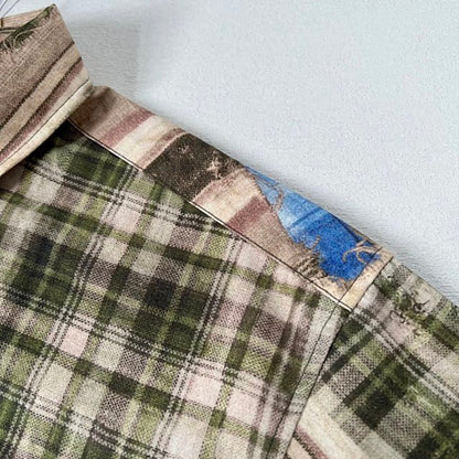 Acne Studios 格紋印花寬版襯衫 - VANASH