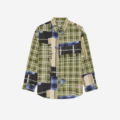 Acne Studios 格紋印花寬版襯衫 - VANASH