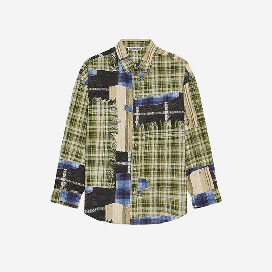 Acne Studios 格紋印花寬版襯衫 - VANASH