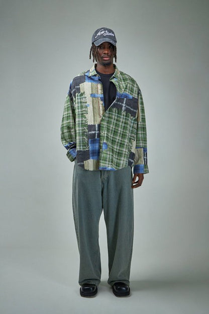 Acne Studios 格紋印花寬版襯衫 - VANASH