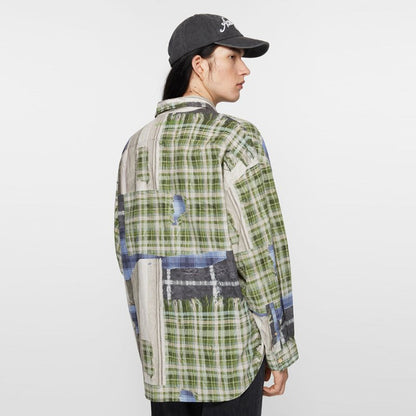 Acne Studios 格紋印花寬版襯衫 - VANASH