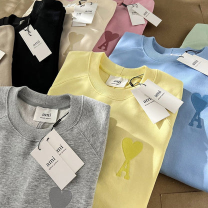 AMI PARIS 大愛心刺繡圓領衛衣 - VANASH