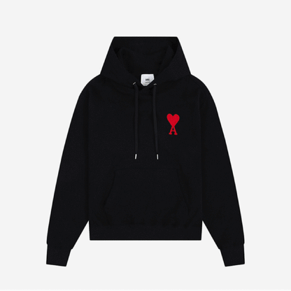 AMI PARIS 紅色大愛心刺繡連帽衛衣 - VANASH