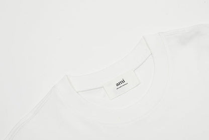 AMI PARIS 銀色刺繡愛心短袖T恤 - VANASH