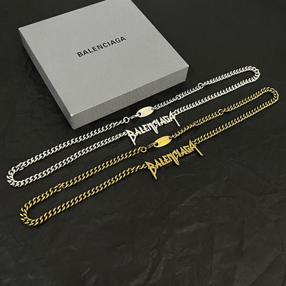 BALENCIAGA 巴黎世家塗鴉字體項鍊 - VANASH
