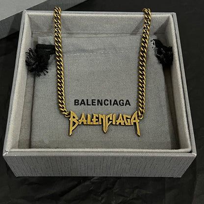 BALENCIAGA 巴黎世家塗鴉字體項鍊 - VANASH