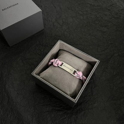BALENCIAGA 巴黎世家 LOGO標牌結繩手鍊 - VANASH