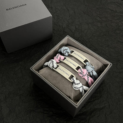BALENCIAGA 巴黎世家 LOGO標牌結繩手鍊 - VANASH