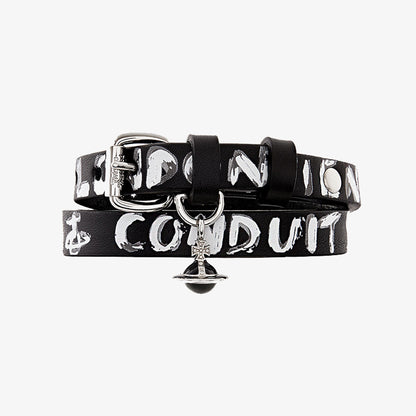 Vivienne Westwood Choker 土星球墜飾皮革項圈