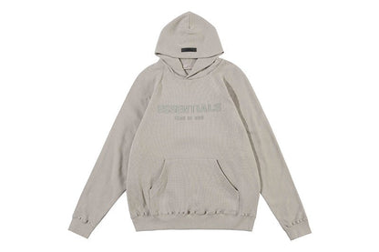 FEAR OF GOD ESSENTIALS HOODIE SYCAMORE 立體矽膠印花華夫格連帽衛衣 - VANASH