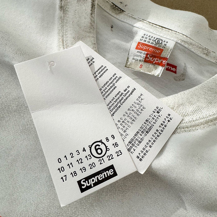 - 全新特價 - Supreme x MM6 Box Logo Tee 白色印花短袖 (L碼)