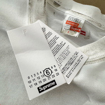 - 全新特價 - Supreme x MM6 Box Logo Tee 白色印花短袖 (L碼)