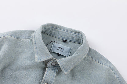 AMI PARIS DENIM SHIRT 愛心刺繡牛仔襯衫